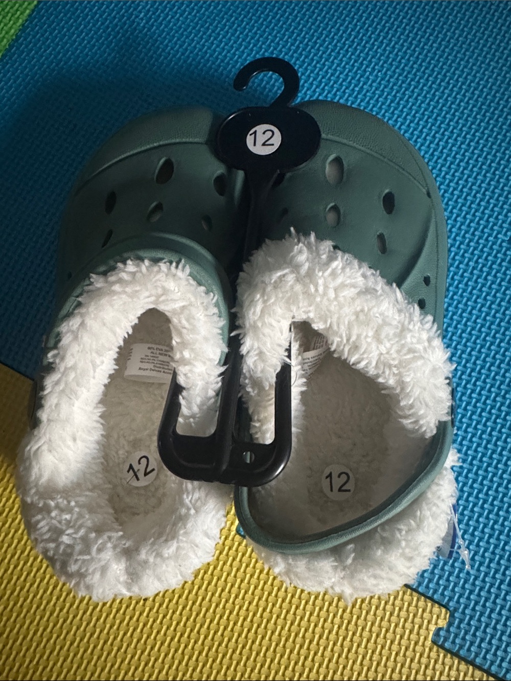 Kids Plush-Lined Slip-On Clogs in Green